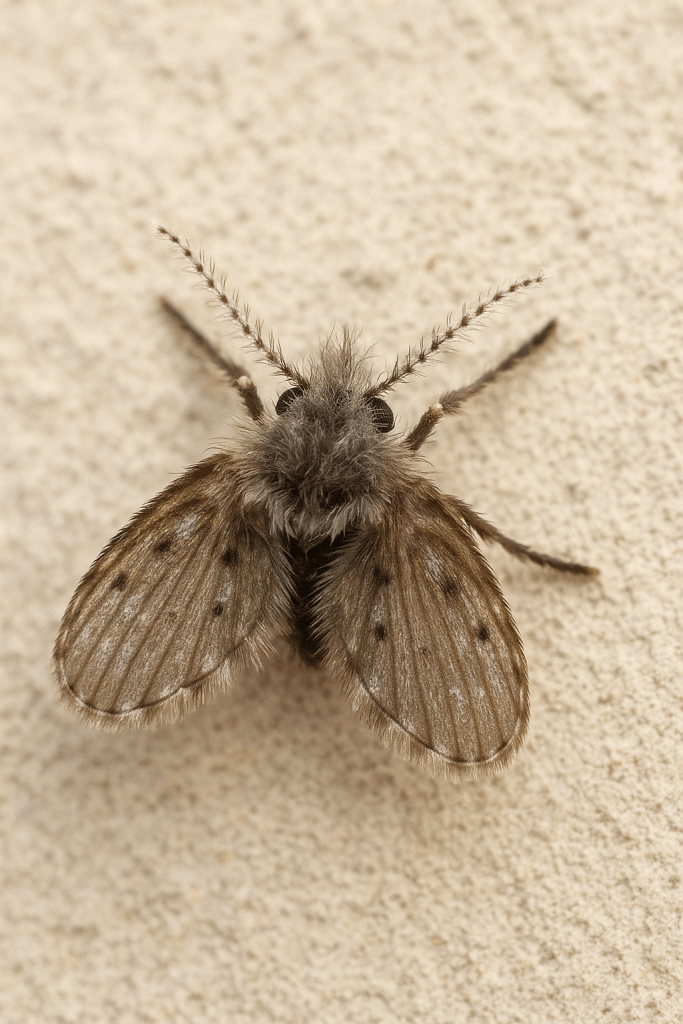 蛾蚋常見於潮濕環境，雖不咬人，但能攜帶細菌影響健康。